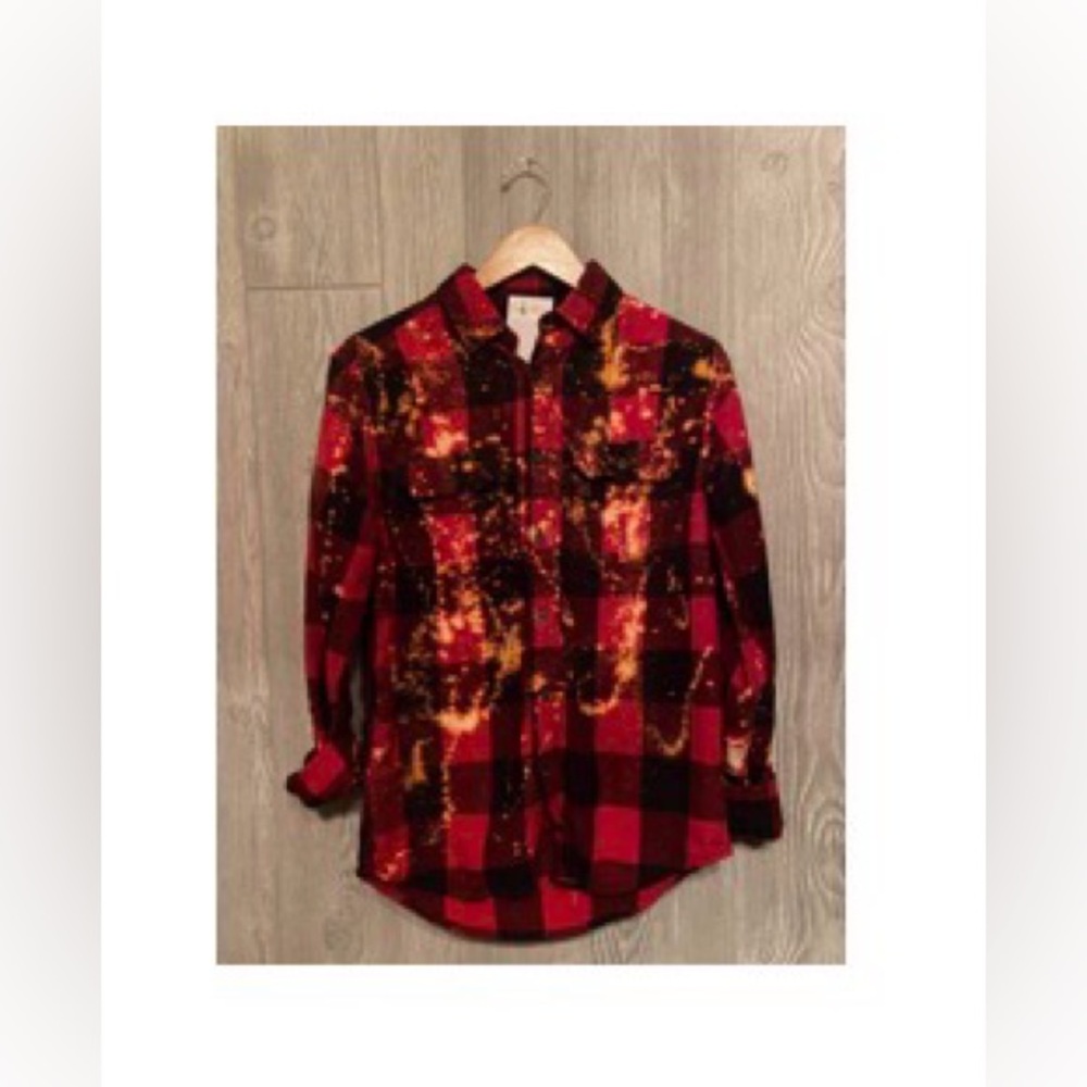 LA Red Buffalo Plaid Bleached Flannel